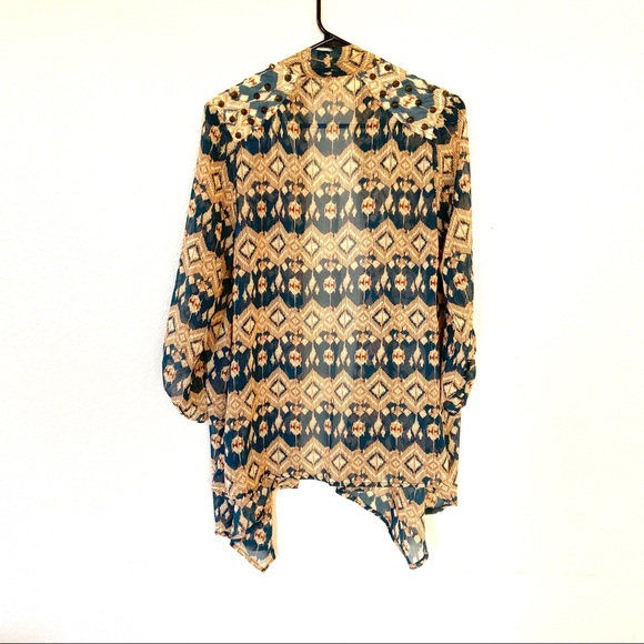 Gimmicks BKE Studded Sheer Open Front Cardigan S - Picture 4 of 4